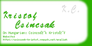 kristof csincsak business card